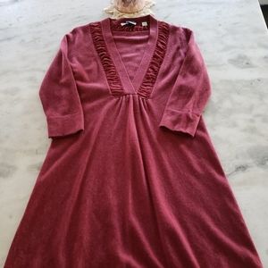 Burgundy Cashmere Tunic Sweater